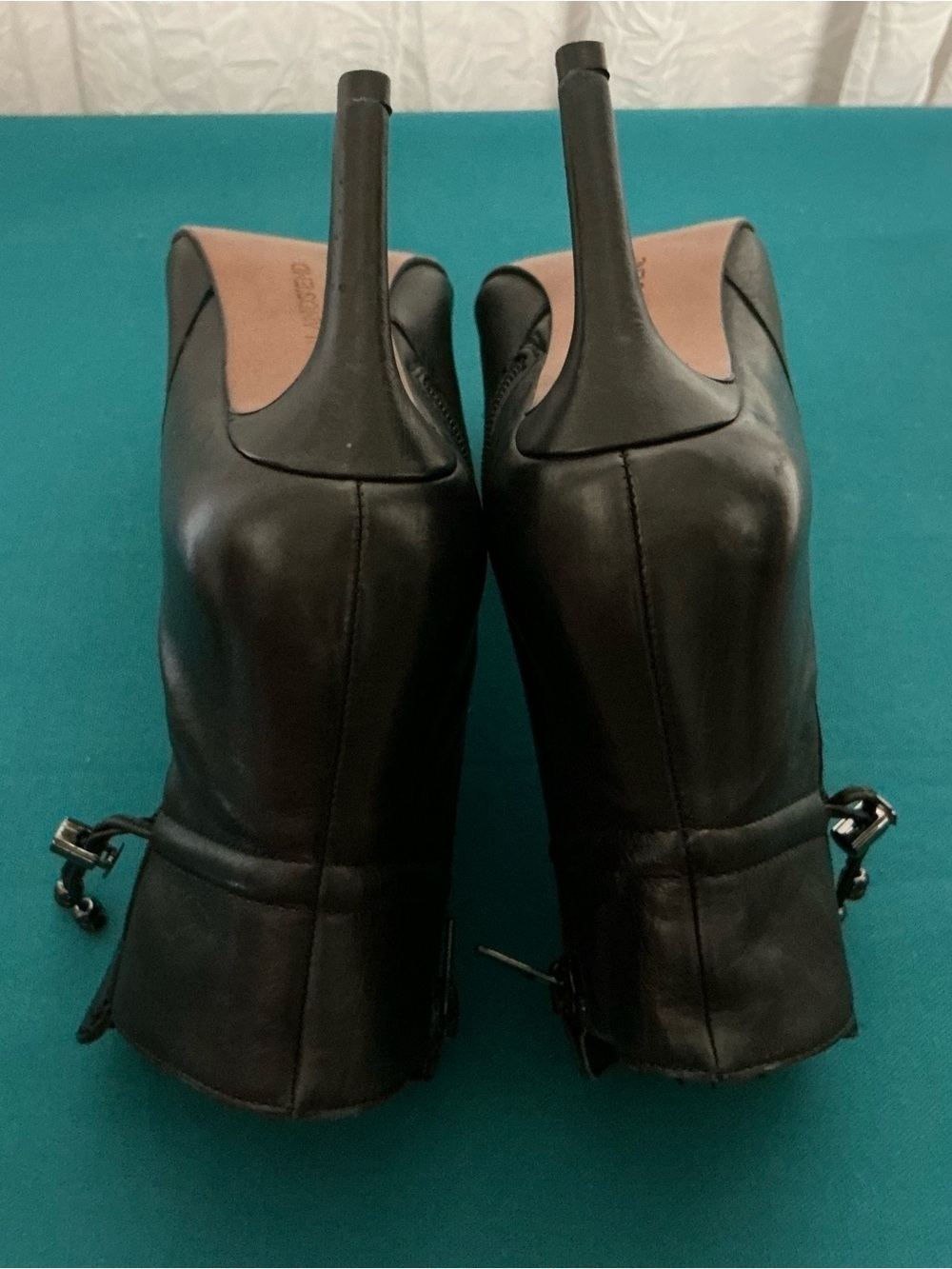 Lands END Black Ankle Boots with Slim Heel - Picture 5 of 10